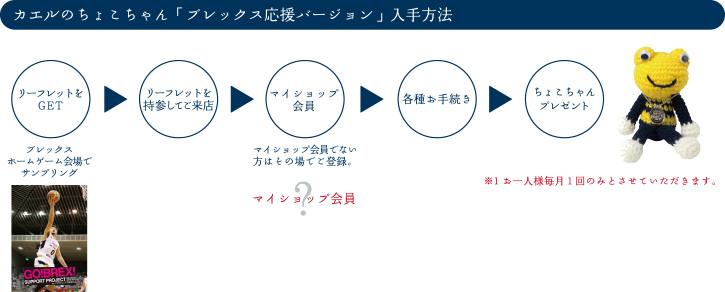 カエルのちょこちゃん「ブレックス応援バージョン」入手方法